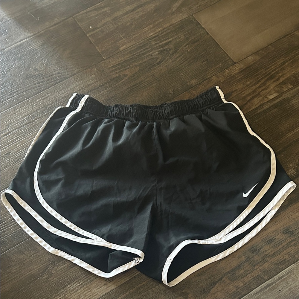 Nike Women's Black Athletic Shorts with White Trim